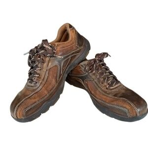 Skechers Relaxed Fit Mens Brown Leather Lace Up Casual Shoes Size 10